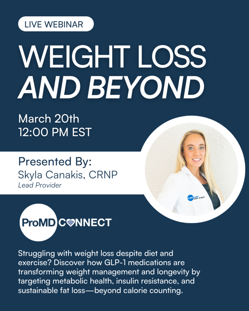 Weight Loss and Beyond Webinar Description Image ProMD Health Connect