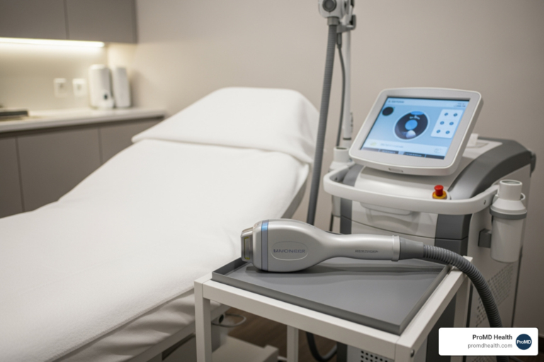 brazilian laser hair removal treatment setup